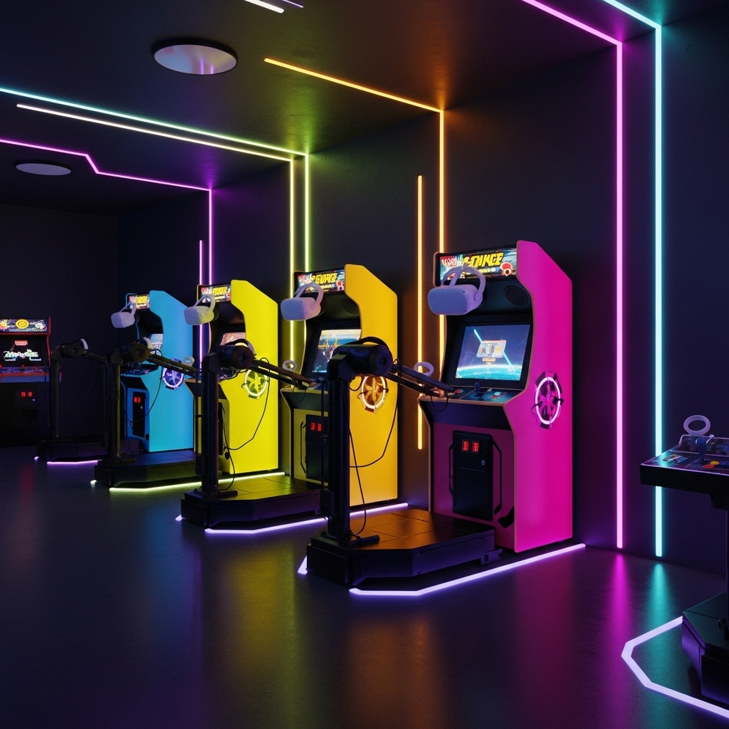 Retro VR arcade interior