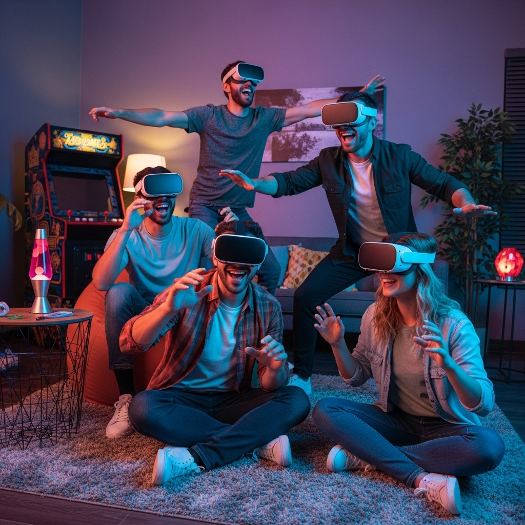 Players enjoying VR games